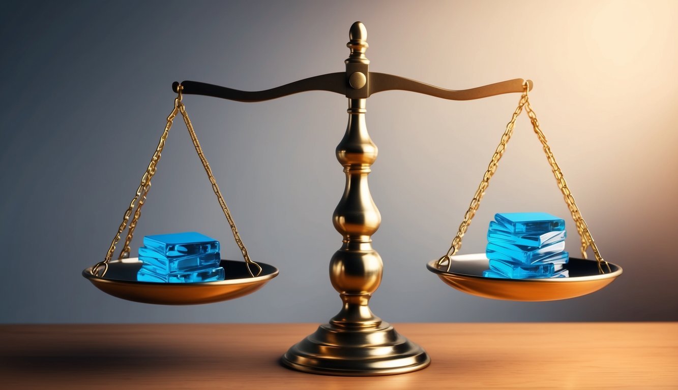 A scale weighing Goldco against competitors, with Goldco tipping the balance in its favor